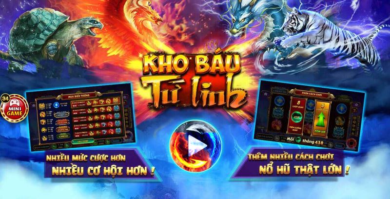 kho bau tu linh thumb Khám phá sự kết hợp tinh tế giữa truyền thuyết và trải nghiệm chơi độc đáo tại trò chơi Kho Báu Tứ Linh