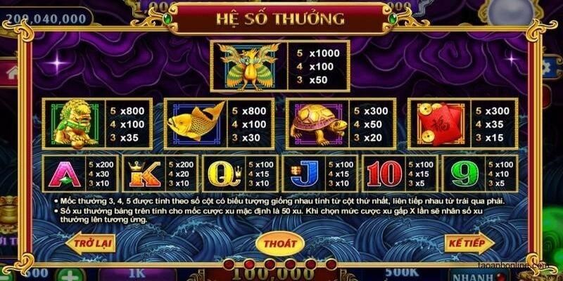 kho tang ngu long 2 Tìm hiểu về những biểu tượng quan trọng trong trò chơi Kho Tàng Ngũ Long mà bạn cần biết